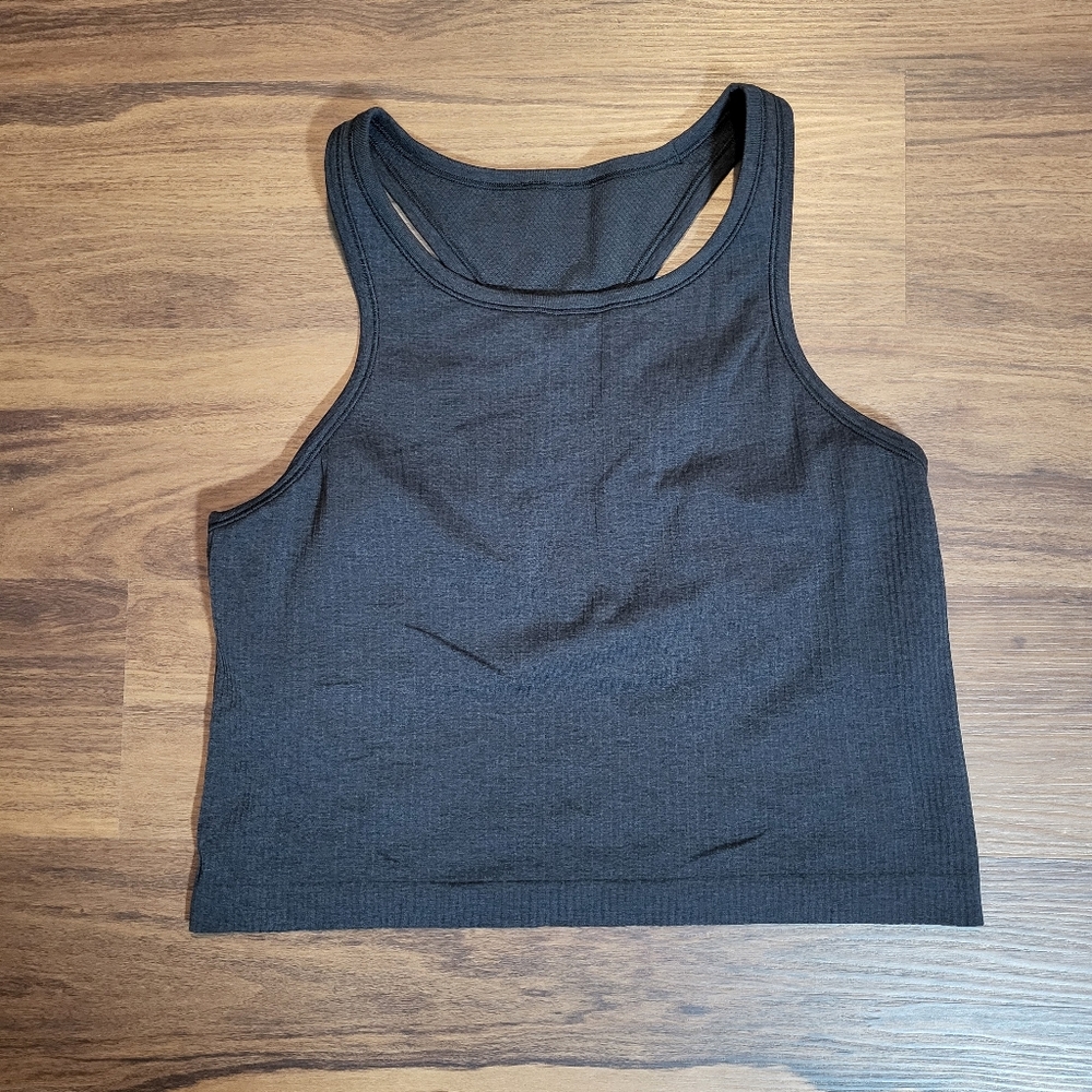 Lululemon Ebb To Street Cropped Racerback Tank Top in Black Size 12